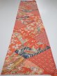 Photo5: 2Z01z80  Japanese Kimono Silk  FABRIC Maple Orangered 54.3x14.2 (5)