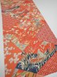 Photo2: 2Z02z80  Japanese Kimono Silk  FABRIC Maple Orangered 54.3x14.2 (2)