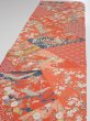 Photo3: 2Z02z80  Japanese Kimono Silk  FABRIC Maple Orangered 54.3x14.2 (3)