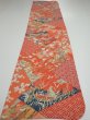 Photo5: 2Z02z80  Japanese Kimono Silk  FABRIC Maple Orangered 54.3x14.2 (5)