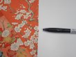 Photo6: 2Z02z80  Japanese Kimono Silk  FABRIC Maple Orangered 54.3x14.2 (6)