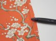 Photo7: 2Z02z80  Japanese Kimono Silk  FABRIC Maple Orangered 54.3x14.2 (7)