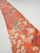 Photo1: 2Z08z40  Japanese Kimono Silk  FABRIC Maple Orangered 58.3x7.3 (1)