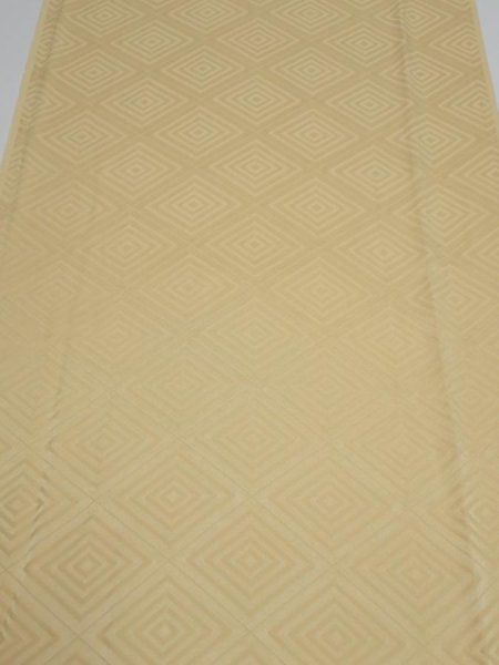 Photo1: 2Z03z80  Japanese Kimono Silk  FABRIC  Light yellow 63.0x14.4 (1)