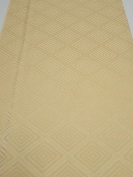 Photo1: 2Z06z80  Japanese Kimono Silk  FABRIC  Light yellow 63.0x14.4 (1)