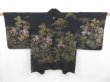 Photo1: 4311T03z680 Vintage Japanese Kimono Silk HAORI Grove Black (1)