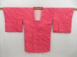 Photo5: 4311T06z590 Vintage Japanese Kimono Silk HAORI COAT  Flowers Red-Pink (5)