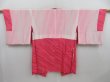 Photo6: 4311T06z590 Vintage Japanese Kimono Silk HAORI COAT  Flowers Red-Pink (6)