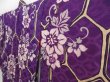 Photo2: 4311T11z600 Antique Japanese Kimono Blend silk KOMON Flower Grape (2)