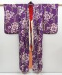 Photo8: 4311T11z600 Antique Japanese Kimono Blend silk KOMON Flower Grape (8)