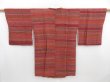 Photo1: 4316T02z640 Vintage Japanese Kimono Silk HAORI COAT  Flower Red-Brown (1)