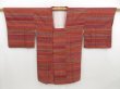 Photo5: 4316T02z640 Vintage Japanese Kimono Silk HAORI COAT  Flower Red-Brown (5)