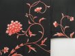 Photo3: 4316T03z640 Vintage Japanese Kimono Silk HAORI Flower Black (3)