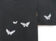 Photo3: 4316T05z570 Vintage Japanese Kimono Silk HAORI Butterfly Black (3)