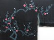 Photo3: 4316T07z500 Vintage Japanese Kimono Silk HAORI Plum blossom Black (3)