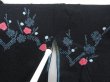 Photo5: 4316T07z500 Vintage Japanese Kimono Silk HAORI Plum blossom Black (5)