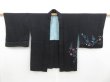 Photo6: 4316T07z500 Vintage Japanese Kimono Silk HAORI Plum blossom Black (6)