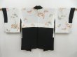 Photo2: 4316T09z600 Vintage Japanese Kimono Silk HAORI Peony Black (2)