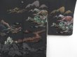 Photo3: 4316T11z620 Vintage Japanese Kimono Silk HAORI Mountain Black (3)