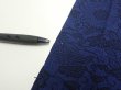 Photo5: 2J01z60  Japanese Kimono Crepe Silk  FABRIC Flowers Indigo 37.8x15.0 (5)