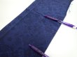 Photo6: 2J08z50  Japanese Kimono Crepe Silk  FABRIC Flowers Indigo 61.0x7.5 (6)