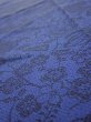 Photo4: 2J10z30  Japanese Kimono Crepe Silk  FABRIC Flowers Indigo 37.0x7.3 (4)