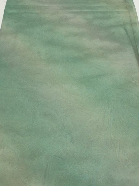 Photo1: 2J01z60  Japanese Kimono Silk  FABRIC Suminagashi Soft green 43.3x14.4 (1)