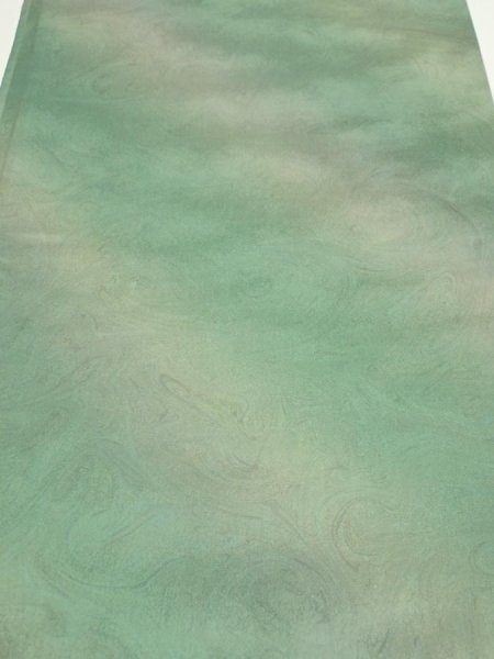 Photo1: 2J03z90  Japanese Kimono Silk  FABRIC Suminagashi Soft green 68.5x14.2 (1)