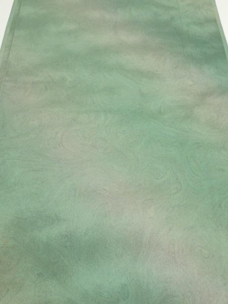 Photo1: 2J06z90  Japanese Kimono Silk  FABRIC Suminagashi Soft green 70.1x14.4 (1)