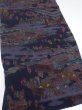 Photo2: 2i01z70  Japanese Kimono Crepe Silk  FABRIC Edo era Dark navy 40.2x13.8 (2)