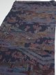 Photo3: 2i01z70  Japanese Kimono Crepe Silk  FABRIC Edo era Dark navy 40.2x13.8 (3)