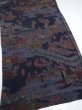 Photo2: 2i02z70  Japanese Kimono Crepe Silk  FABRIC Edo era Dark navy 40.9x14.0 (2)