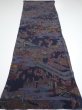 Photo5: 2i02z70  Japanese Kimono Crepe Silk  FABRIC Edo era Dark navy 40.9x14.0 (5)