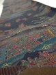 Photo4: 2i08z50  Japanese Kimono Crepe Silk  FABRIC Edo era Dark navy 61.4x6.9 (4)