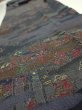 Photo4: 2i09z70  Japanese Kimono Crepe Silk  FABRIC Edo era Dark navy 83.5x6.9 (4)