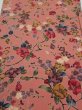 Photo1: 2i01z  Japanese Kimono Crepe Silk  FABRIC Camellia Coral pink (1)