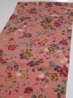 Photo3: 2i01z  Japanese Kimono Crepe Silk  FABRIC Camellia Coral pink (3)