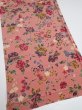 Photo2: 2i02z  Japanese Kimono Crepe Silk  FABRIC Camellia Coral pink (2)