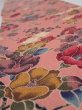 Photo4: 2i07z50  Japanese Kimono Crepe Silk  FABRIC Camellia Coral pink 59.8x7.1 (4)