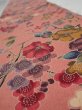 Photo4: 2i08z50  Japanese Kimono Crepe Silk  FABRIC Camellia Coral pink 59.4x7.1 (4)