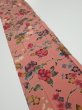 Photo1: 2i10z30  Japanese Kimono Crepe Silk  FABRIC Camellia Coral pink 35.4x7.3 (1)