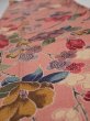 Photo4: 2i10z30  Japanese Kimono Crepe Silk  FABRIC Camellia Coral pink 35.4x7.3 (4)