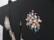 Photo2: 4323T02z570 Vintage Japanese Kimono Silk HAORI Chrysanthemum Black (2)