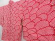 Photo2: 4323T03z430 Vintage Japanese Kimono Silk SHIBORI HAORI  Red-Pink (2)