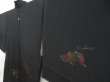 Photo2: 4323T06z570 Vintage Japanese Kimono Silk HAORI Paulownia Black (2)