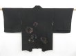 Photo1: 4323T10z560 Vintage Japanese Kimono Silk HAORI Chrysanthemum Black (1)