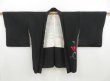 Photo6: 4324T02z570 Vintage Japanese Kimono Silk HAORI Flower Black (6)