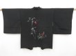 Photo1: 4324T04z570 Vintage Japanese Kimono Silk HAORI Nandin Black (1)