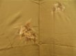 Photo3: 4324T05z620 Vintage Japanese Kimono Silk HAORI Leaf Yellow ochre (3)