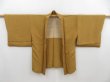 Photo5: 4324T05z620 Vintage Japanese Kimono Silk HAORI Leaf Yellow ochre (5)